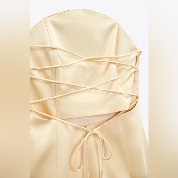 ZARA SATIN EFFECT MIDI DRESS - Picture 9 of 16